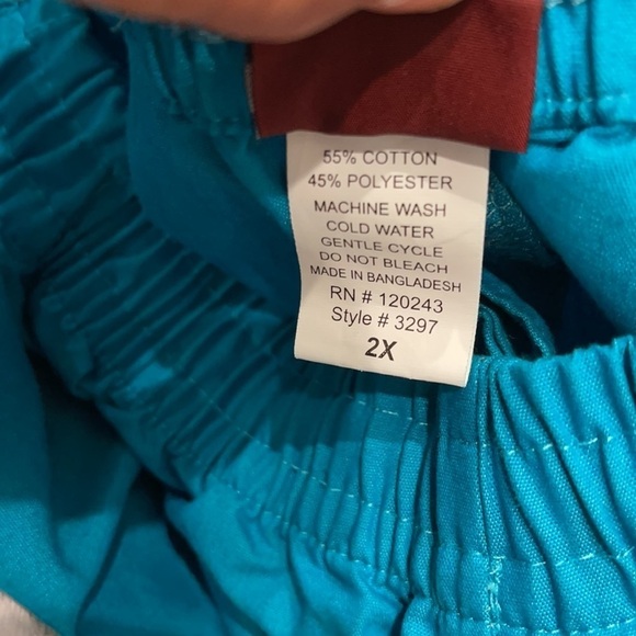 Sherly Teal scrub pants with elastic waist Sz 2XL - Picture 5 of 5